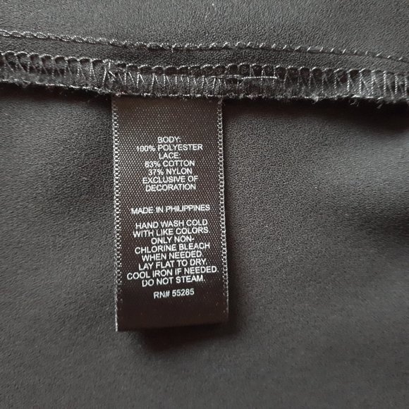 Express Black Lace Panel Cap Sleeve Blouse - Picture 9 of 10